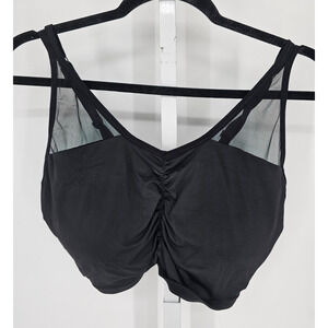 Dreamwear Womens Sz 2X Full Figure T Shirt Bra Black w/ Mesh Straps